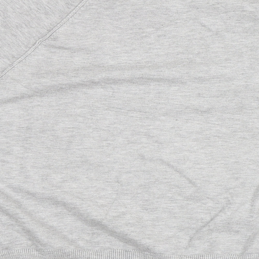 Zara Womens Grey Viscose Pullover Sweatshirt Size M - Cut Out Sleeves