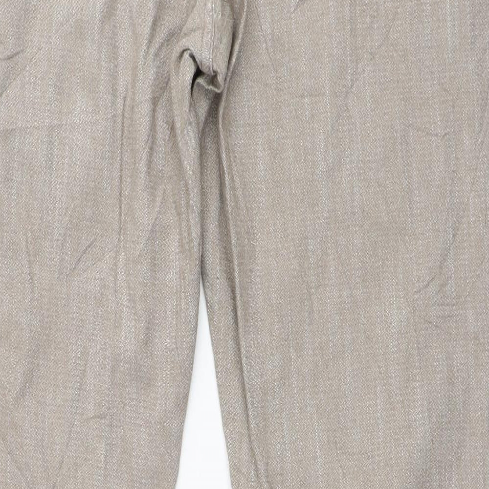 Wollner Mens Beige Leather Trousers Size 35 in L33 in Regular Button