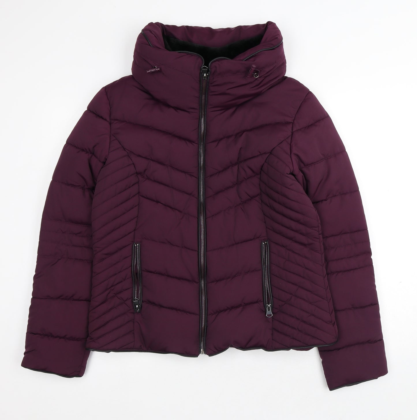 Atmosphere Womens Purple Puffer Jacket Coat Size 14 Zip