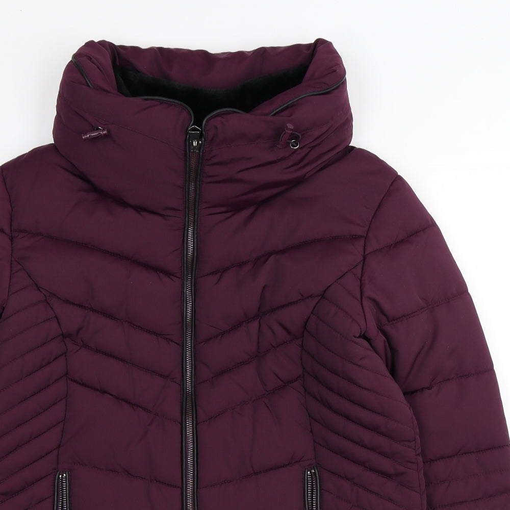 Atmosphere Womens Purple Puffer Jacket Coat Size 14 Zip
