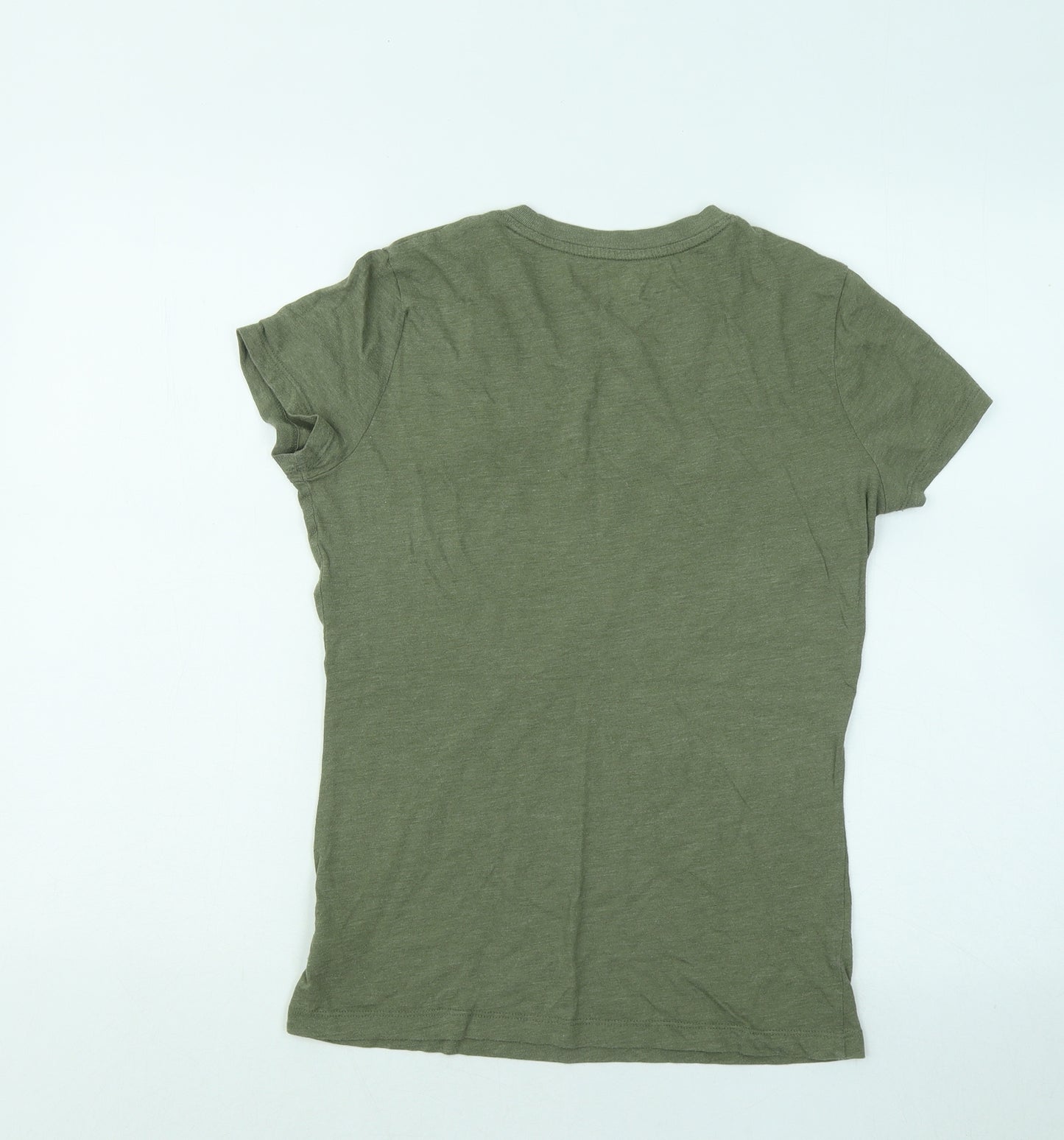 Classic Crew Womens Green Cotton Basic T-Shirt Size M Round Neck - Aero-NYC 1987