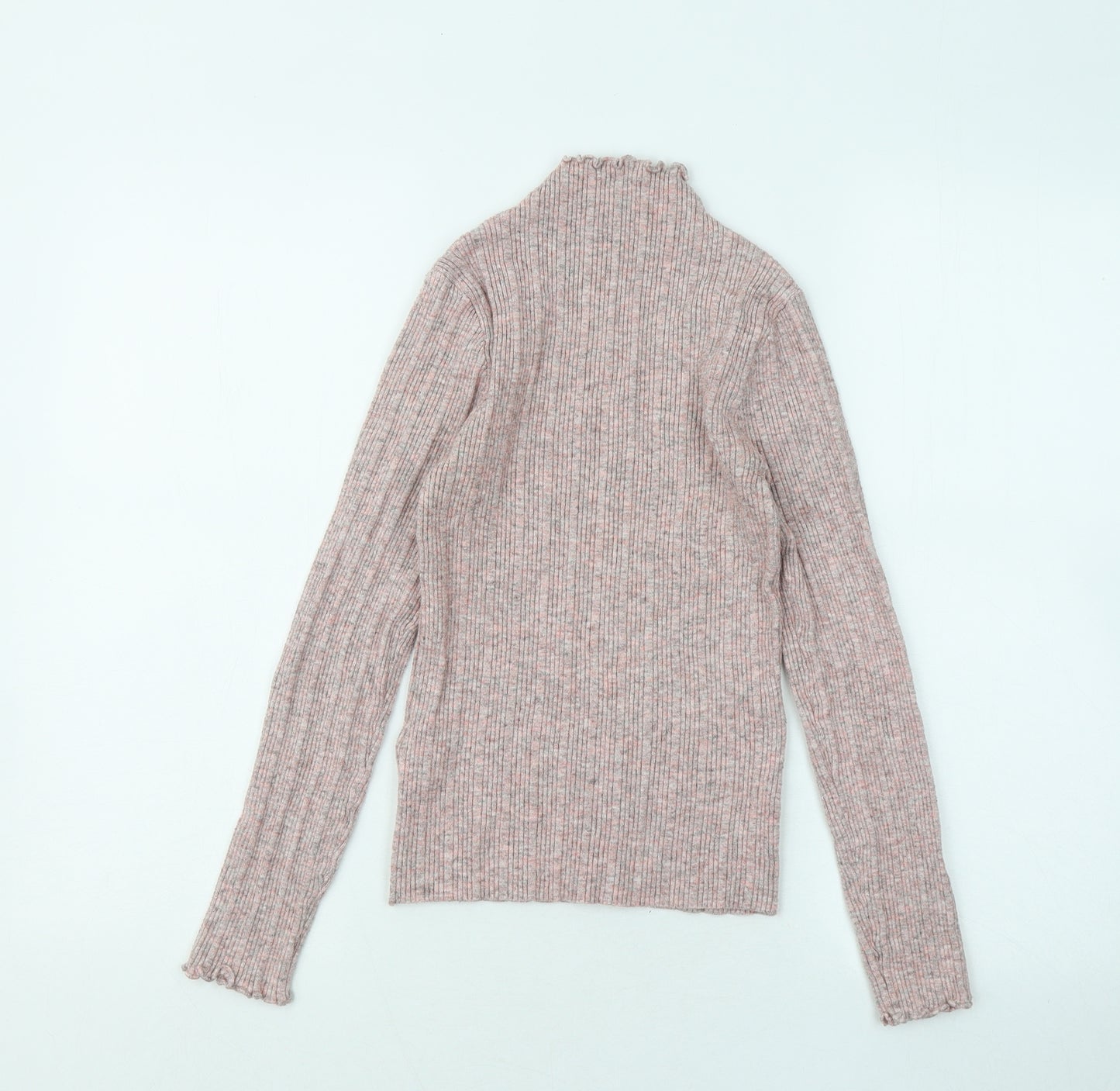 New Look Womens Pink Mock Neck Viscose Pullover Jumper Size 10
