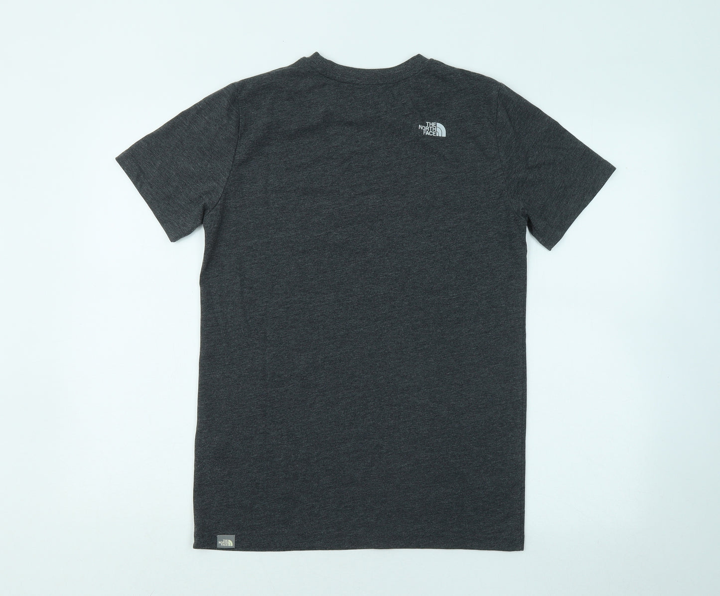 The North Face Boys Grey Cotton Basic T-Shirt Size XL Round Neck