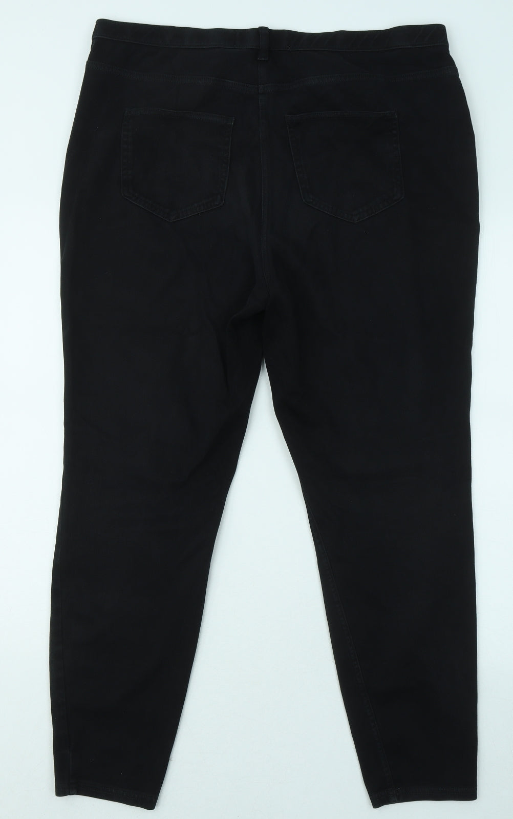 NEXT Womens Black Cotton Jegging Trousers Size 20 L26 in Regular