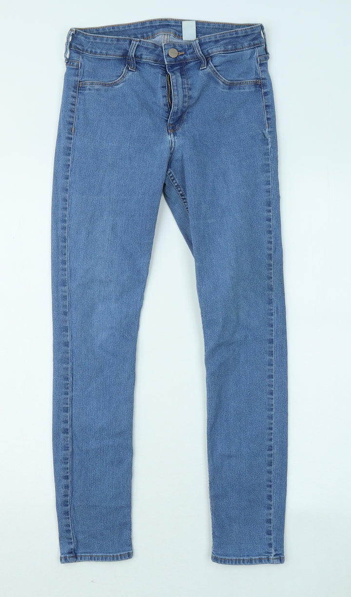H&M Womens Blue Cotton Skinny Jeans Size 28 in L26 in Regular Zip