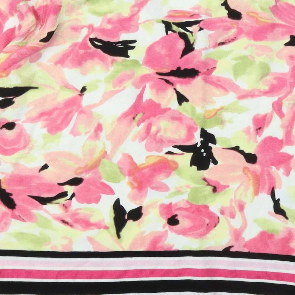 Casamia Womens Multicoloured V-Neck Floral Viscose Pullover Jumper Size L