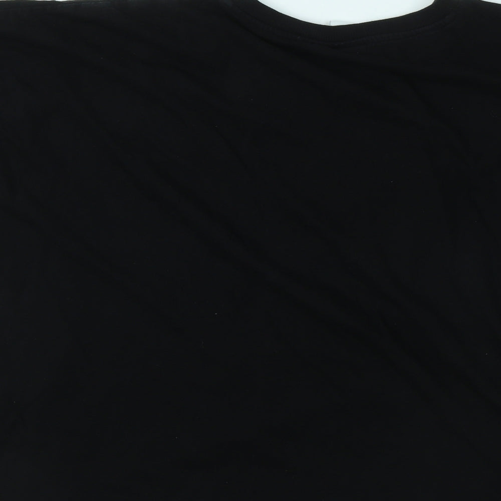 Primark Womens Black Cotton Basic T-Shirt Size 14 Round Neck - Mickey Mouse
