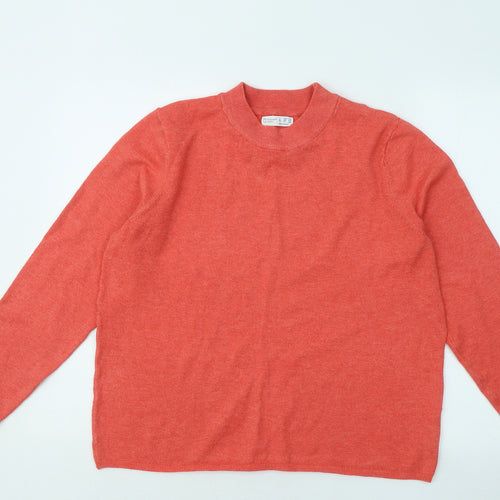 Primark Womens Red Mock Neck Polyester Pullover Jumper Size 14