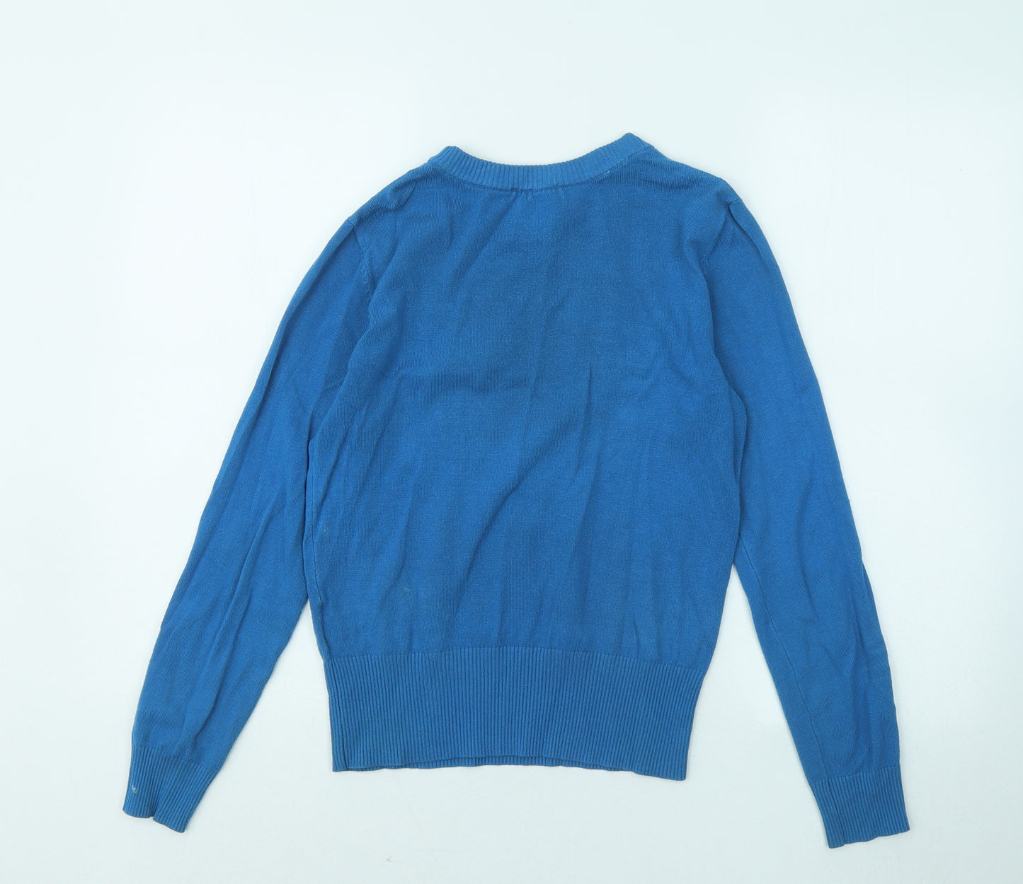 Joamie Womens Blue Round Neck Viscose Pullover Jumper Size S - Bonjour