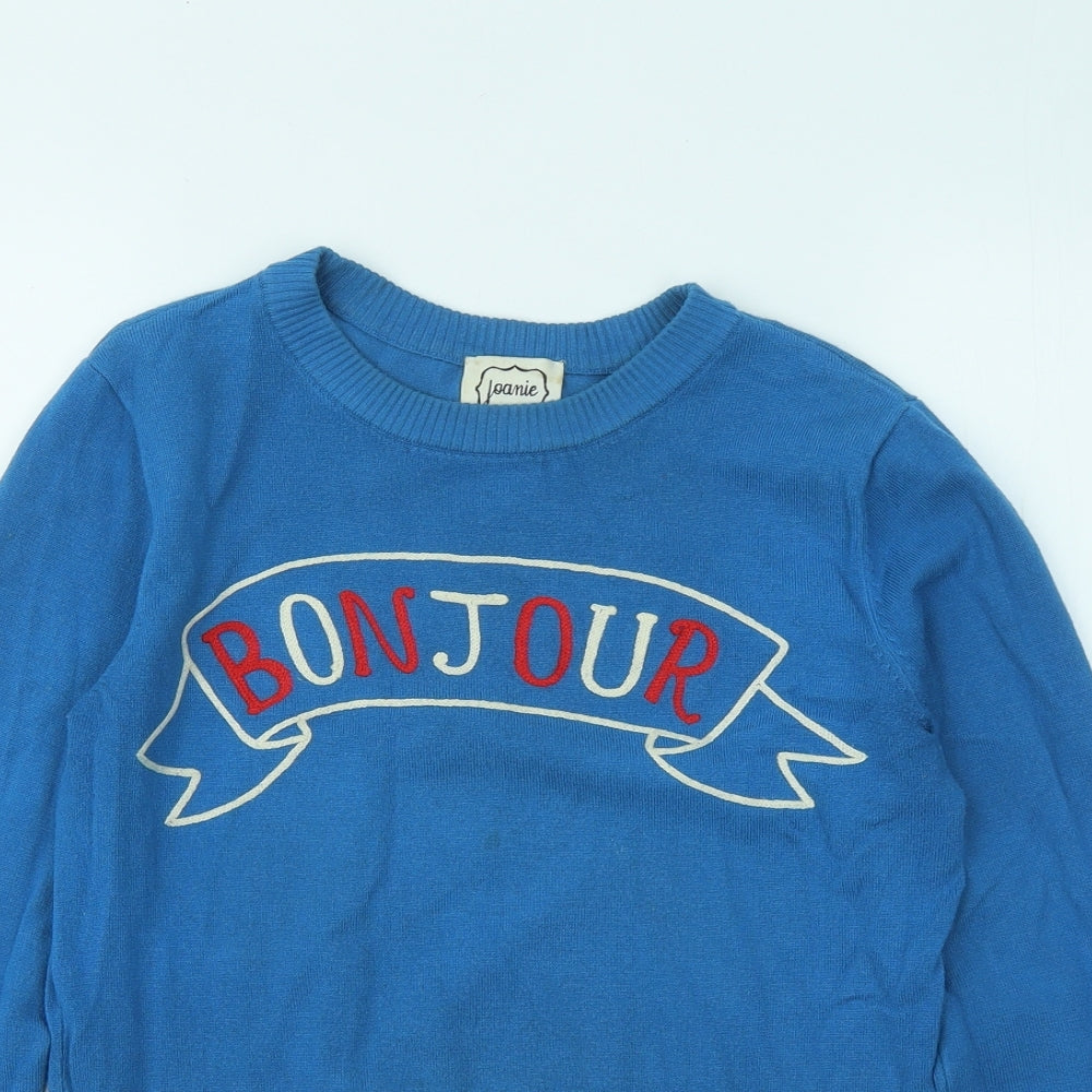 Joamie Womens Blue Round Neck Viscose Pullover Jumper Size S - Bonjour