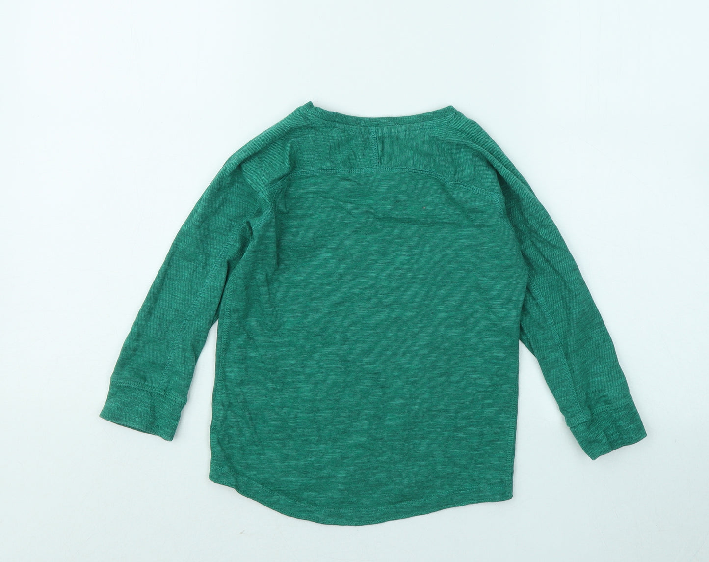 NEXT Boys Green Cotton Basic T-Shirt Size 5-6 Years Round Neck