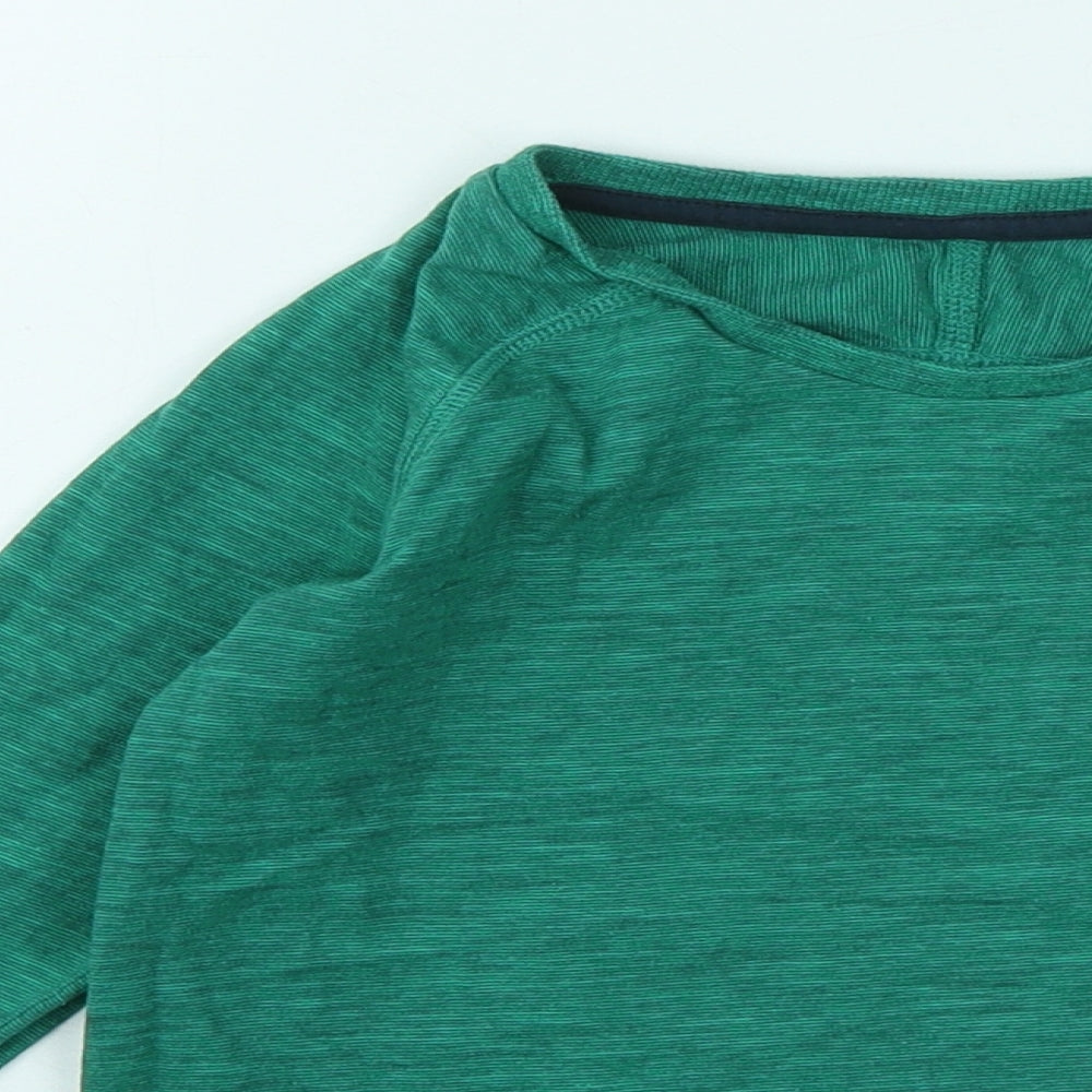 NEXT Boys Green Cotton Basic T-Shirt Size 5-6 Years Round Neck