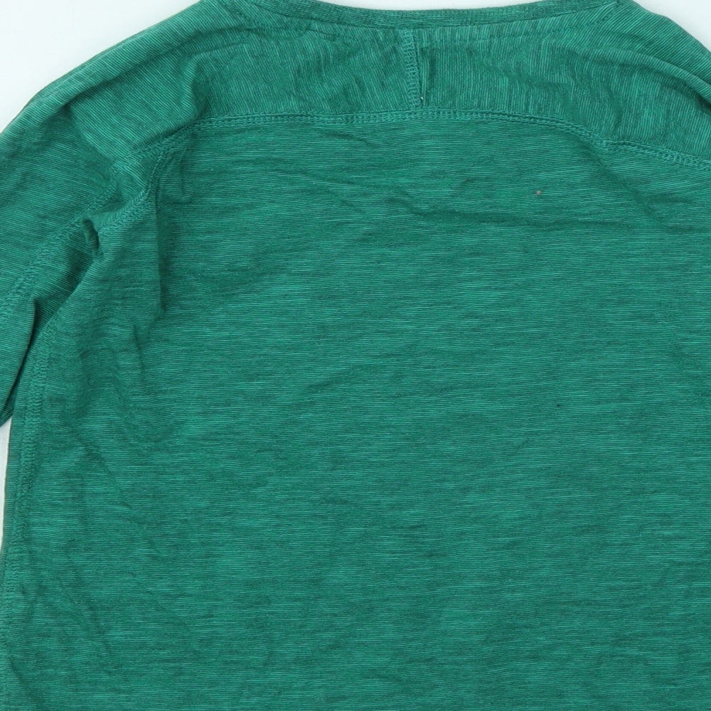 NEXT Boys Green Cotton Basic T-Shirt Size 5-6 Years Round Neck