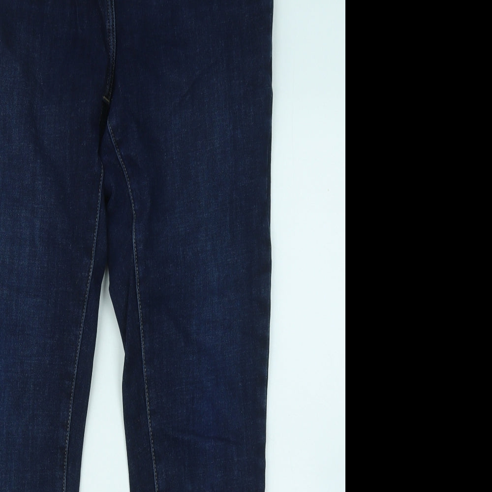 NEXT Womens Blue Cotton Skinny Jeans Size 14 L27 in Regular Zip