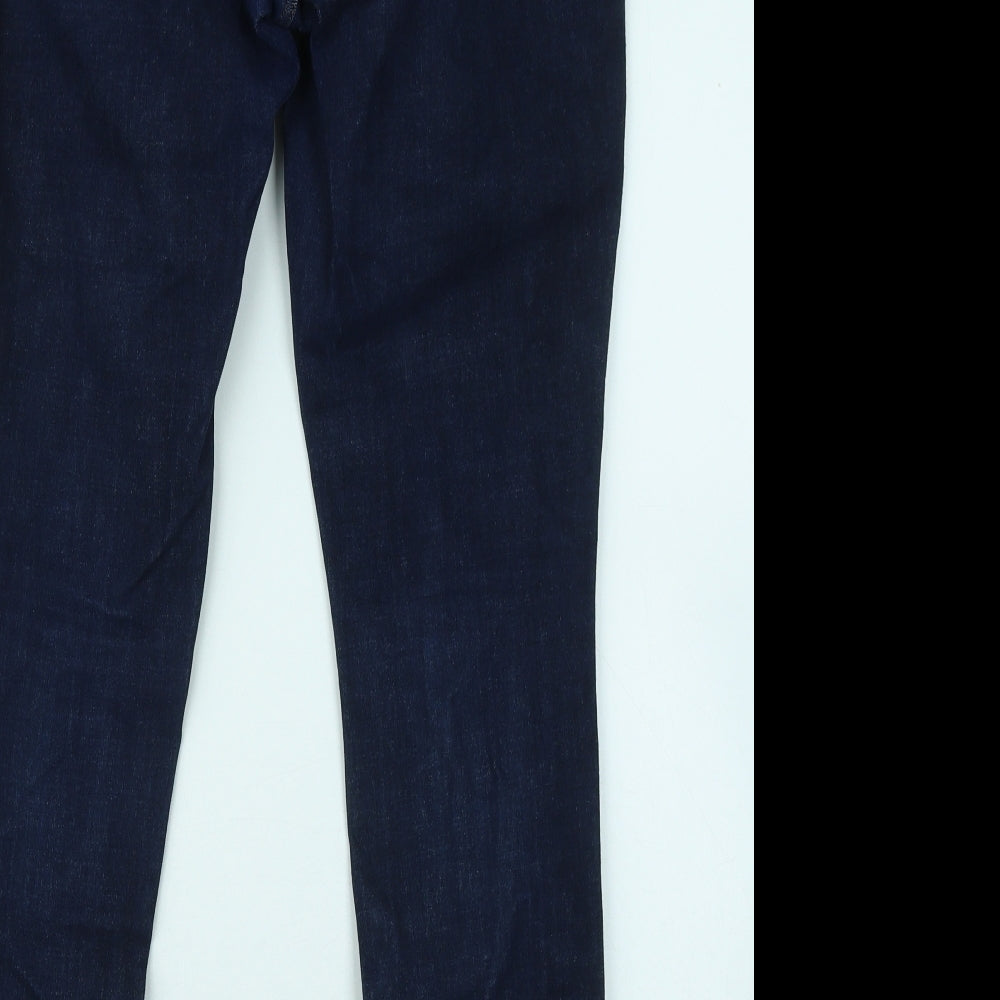 NEXT Womens Blue Cotton Skinny Jeans Size 14 L27 in Regular Zip