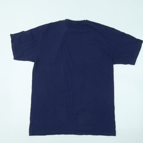 Fruit of the Loom Mens Blue Cotton T-Shirt Size 14 Round Neck - Boost Hockey Academy