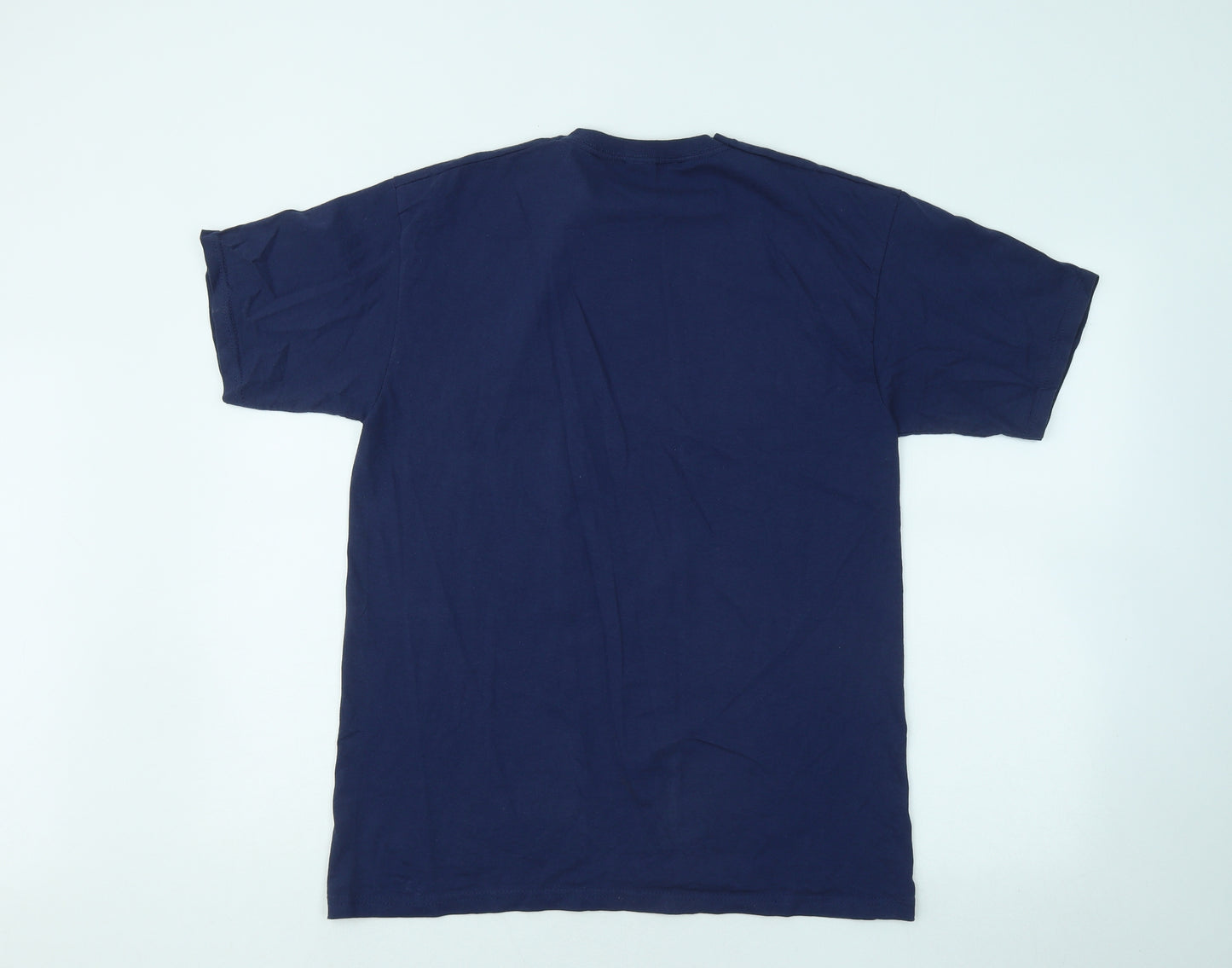 Fruit of the Loom Mens Blue Cotton T-Shirt Size 14 Round Neck - Boost Hockey Academy