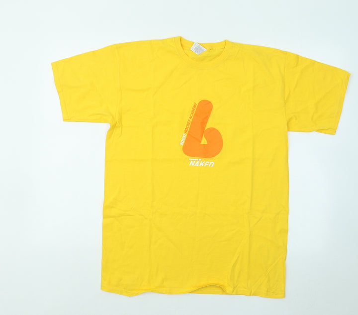Fruit of the Loom Boys Yellow Cotton Basic T-Shirt Size 14-15 Years Round Neck - Boost Hockey Academy