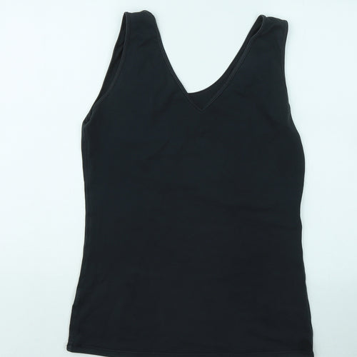 Nike Womens Black Cotton Basic Tank Size L Round Neck - gym