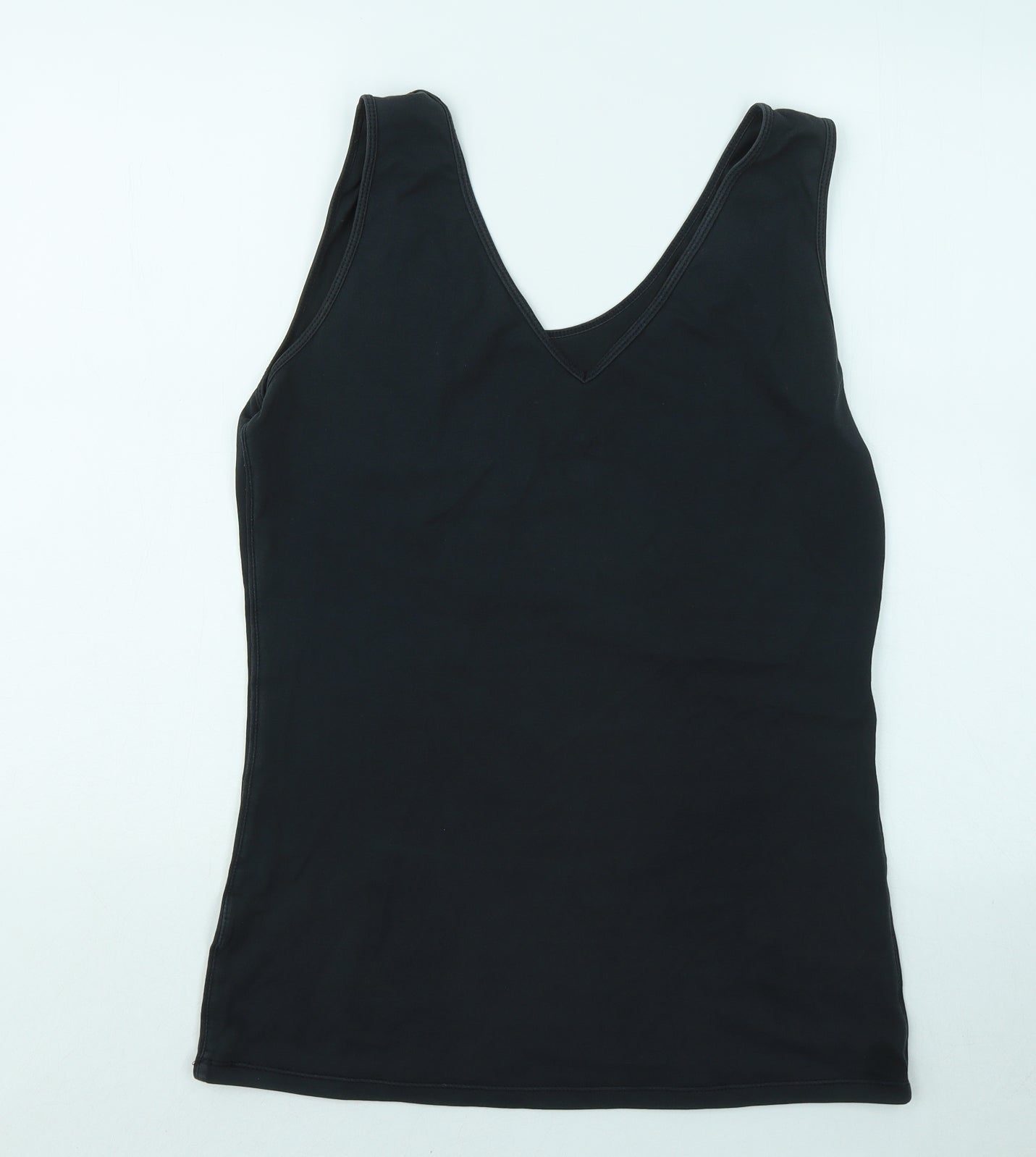 Nike Womens Black Cotton Basic Tank Size L Round Neck - gym