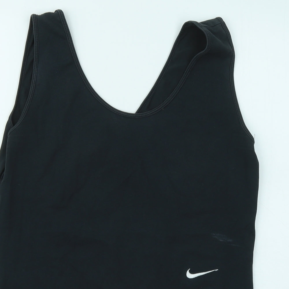 Nike Womens Black Cotton Basic Tank Size L Round Neck - gym
