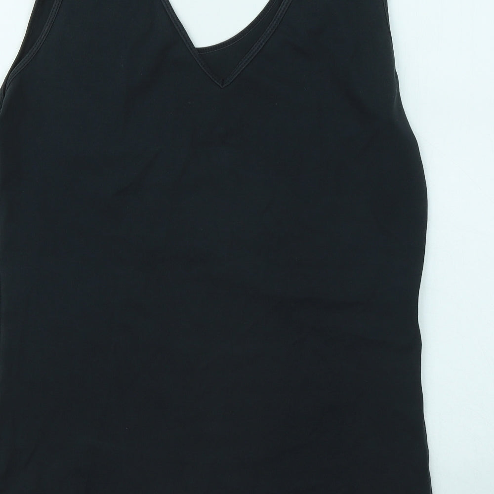 Nike Womens Black Cotton Basic Tank Size L Round Neck - gym
