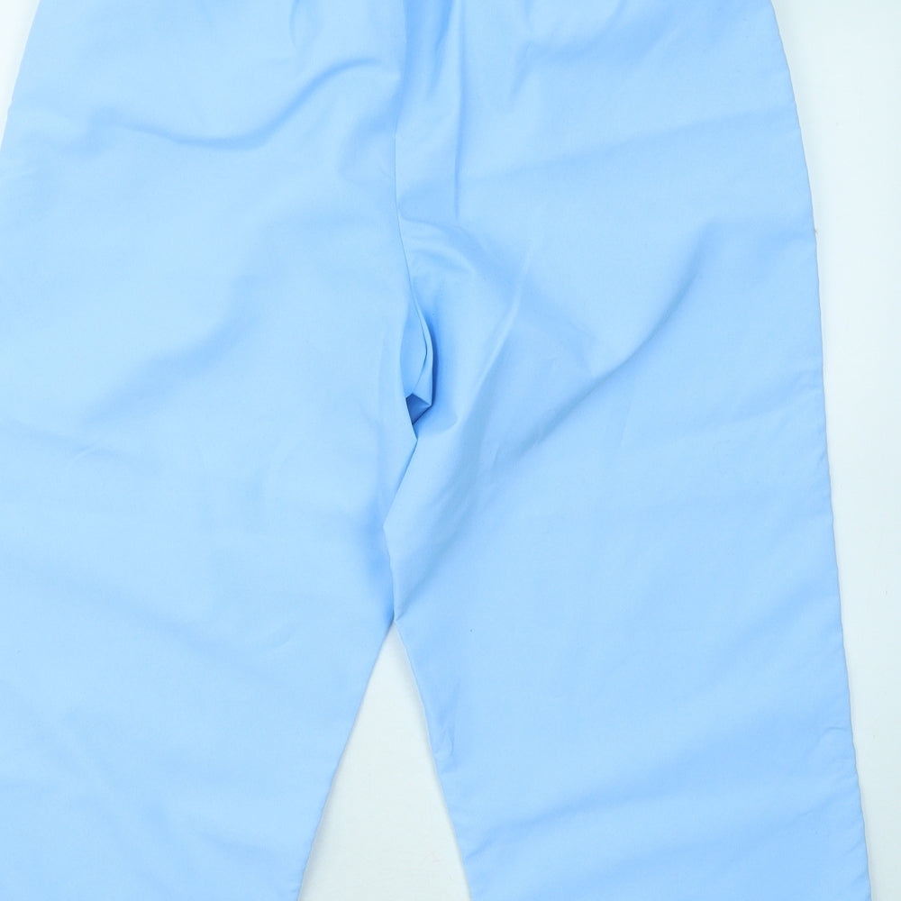 Pure Womens Blue Polyester Cropped Trousers Size 14 L20 in Regular Drawstring