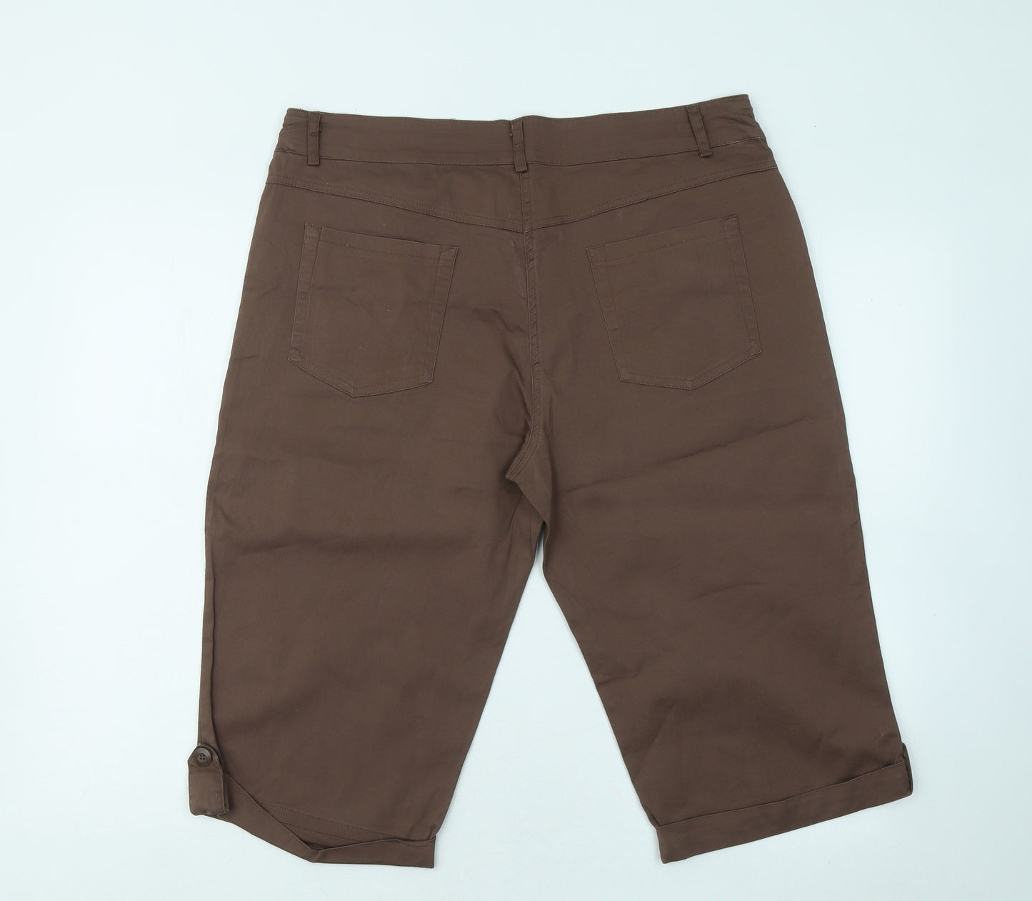 F&B Mens Brown Cotton Chino Shorts Size 2XL Regular Zip