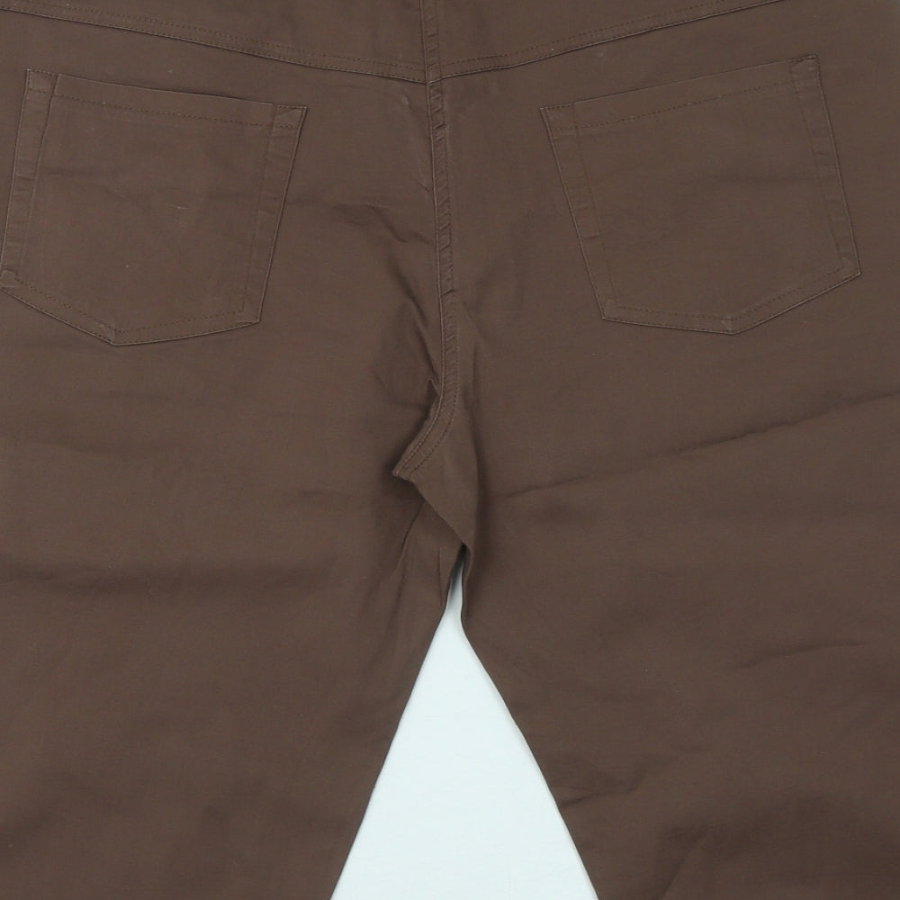 F&B Mens Brown Cotton Chino Shorts Size 2XL Regular Zip