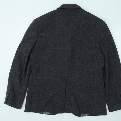 Primark Mens Grey Plaid Polyester Jacket Suit Jacket Size L