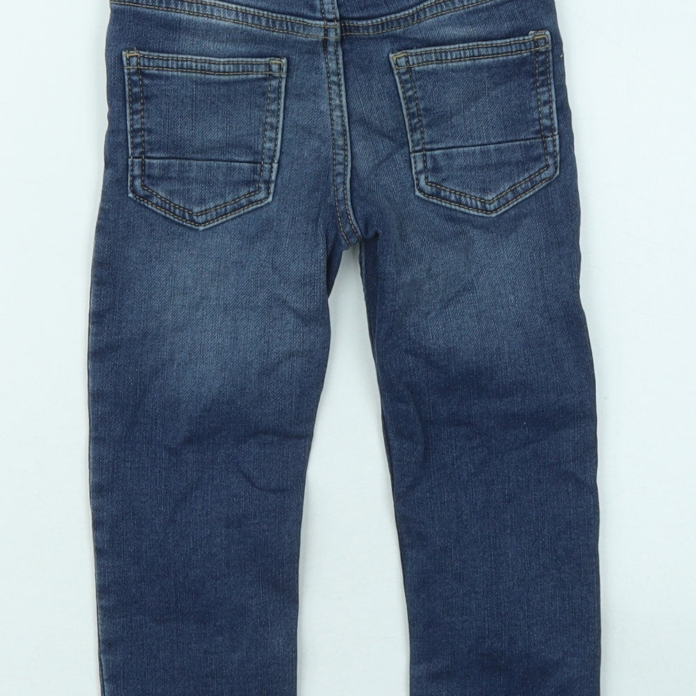 Marks and Spencer Boys Blue Cotton Straight Jeans Size 2-3 Years Regular Button