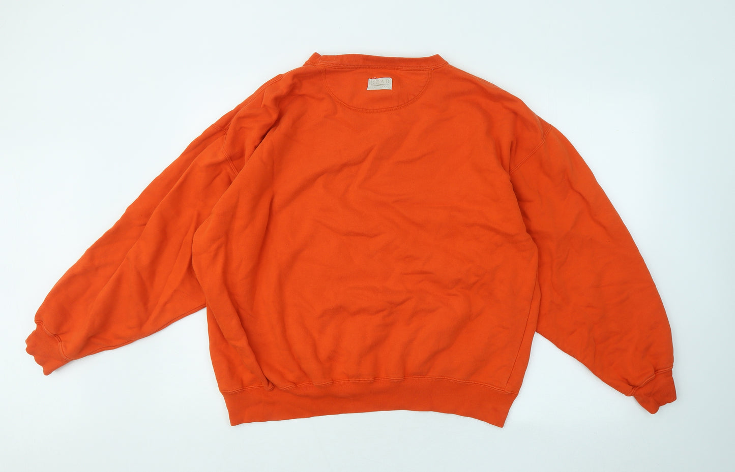 Gear Mens Orange Cotton Pullover Sweatshirt Size L - Morgan State University