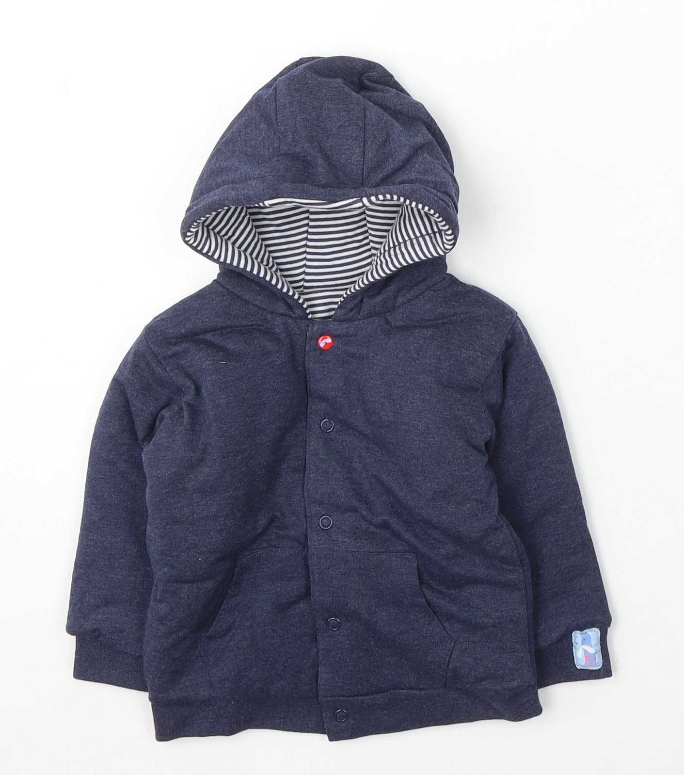 Dunnes Stores Boys Blue Cotton Pullover Jumper Size 6-9 Months Snap