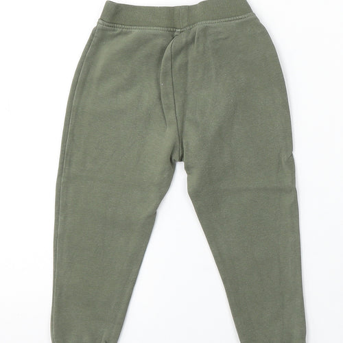 Dunnes Stores Boys Green Cotton Jogger Trousers Size 2-3 Years Regular Tie