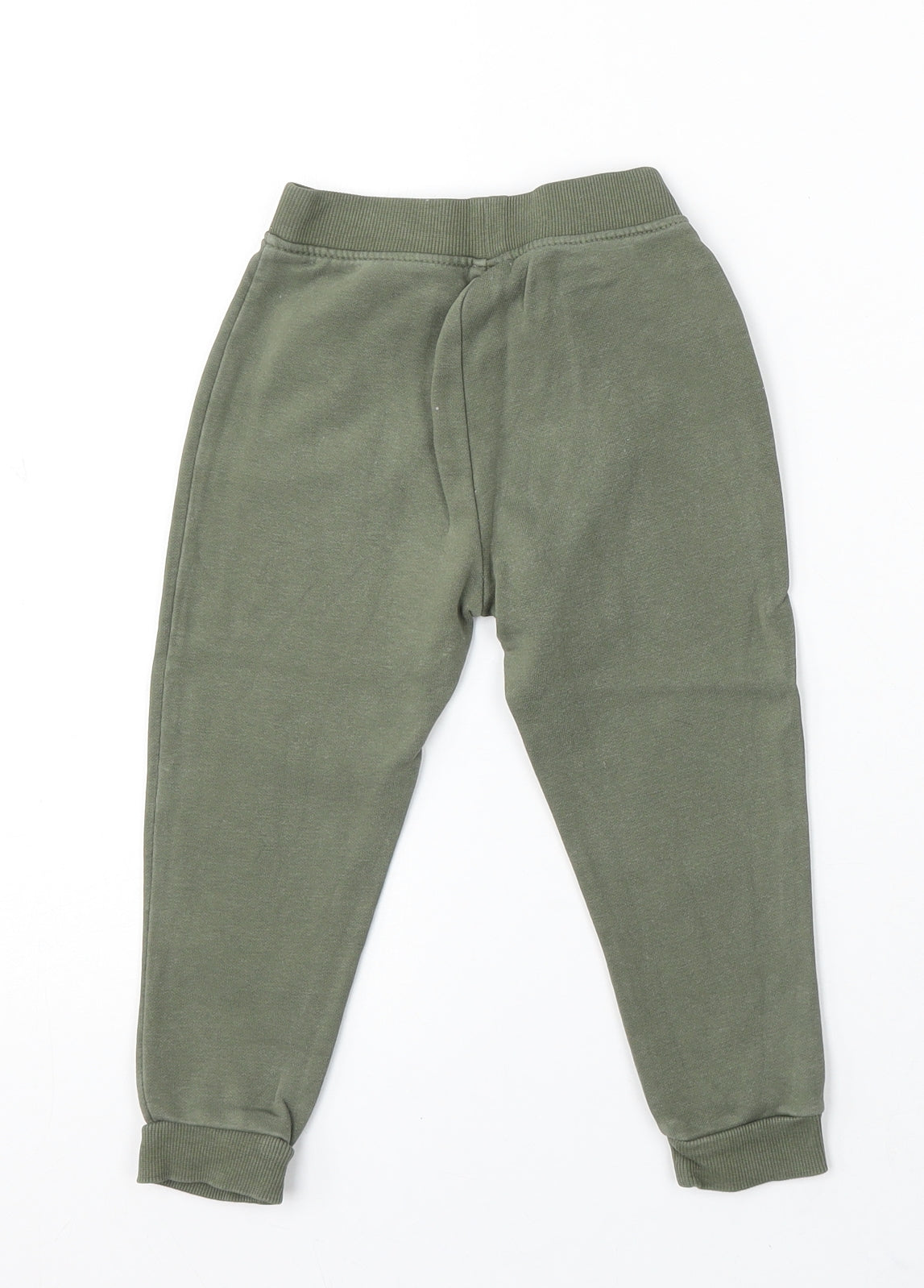 Dunnes Stores Boys Green Cotton Jogger Trousers Size 2-3 Years Regular Tie