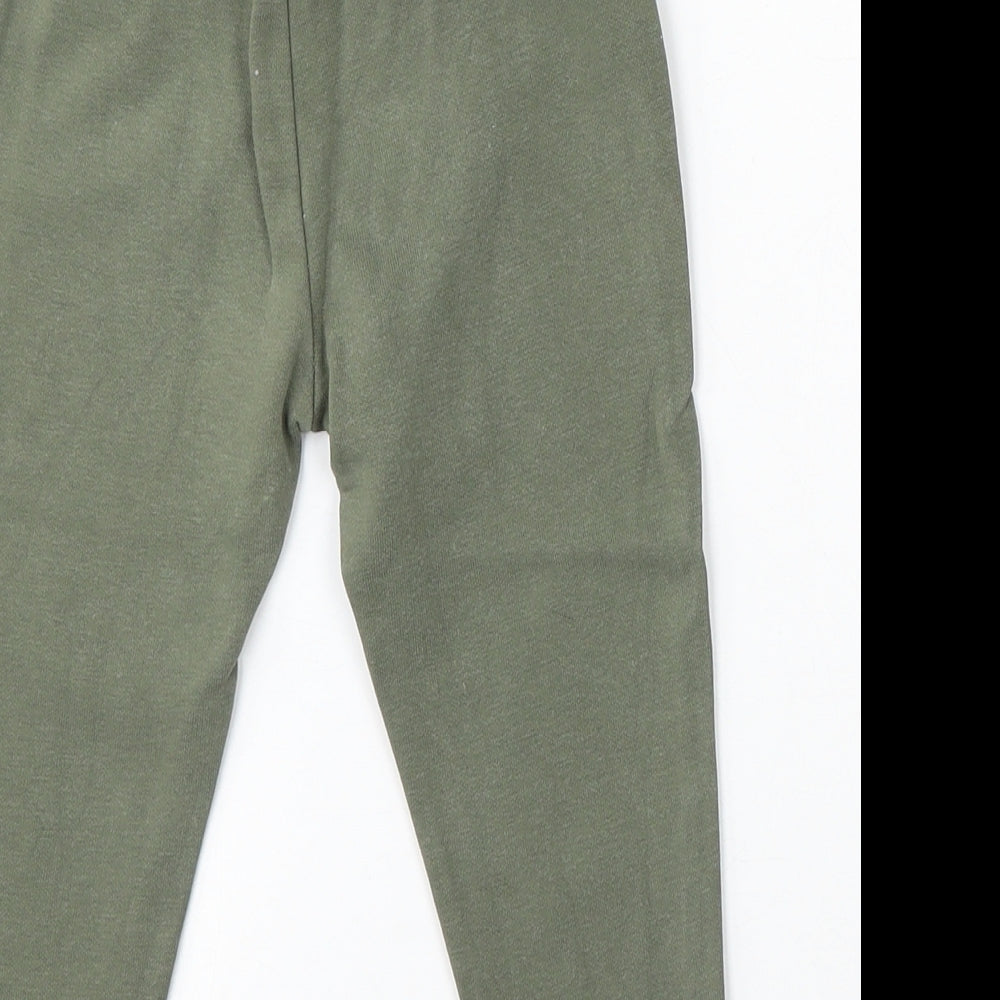 Dunnes Stores Boys Green Cotton Jogger Trousers Size 2-3 Years Regular Tie