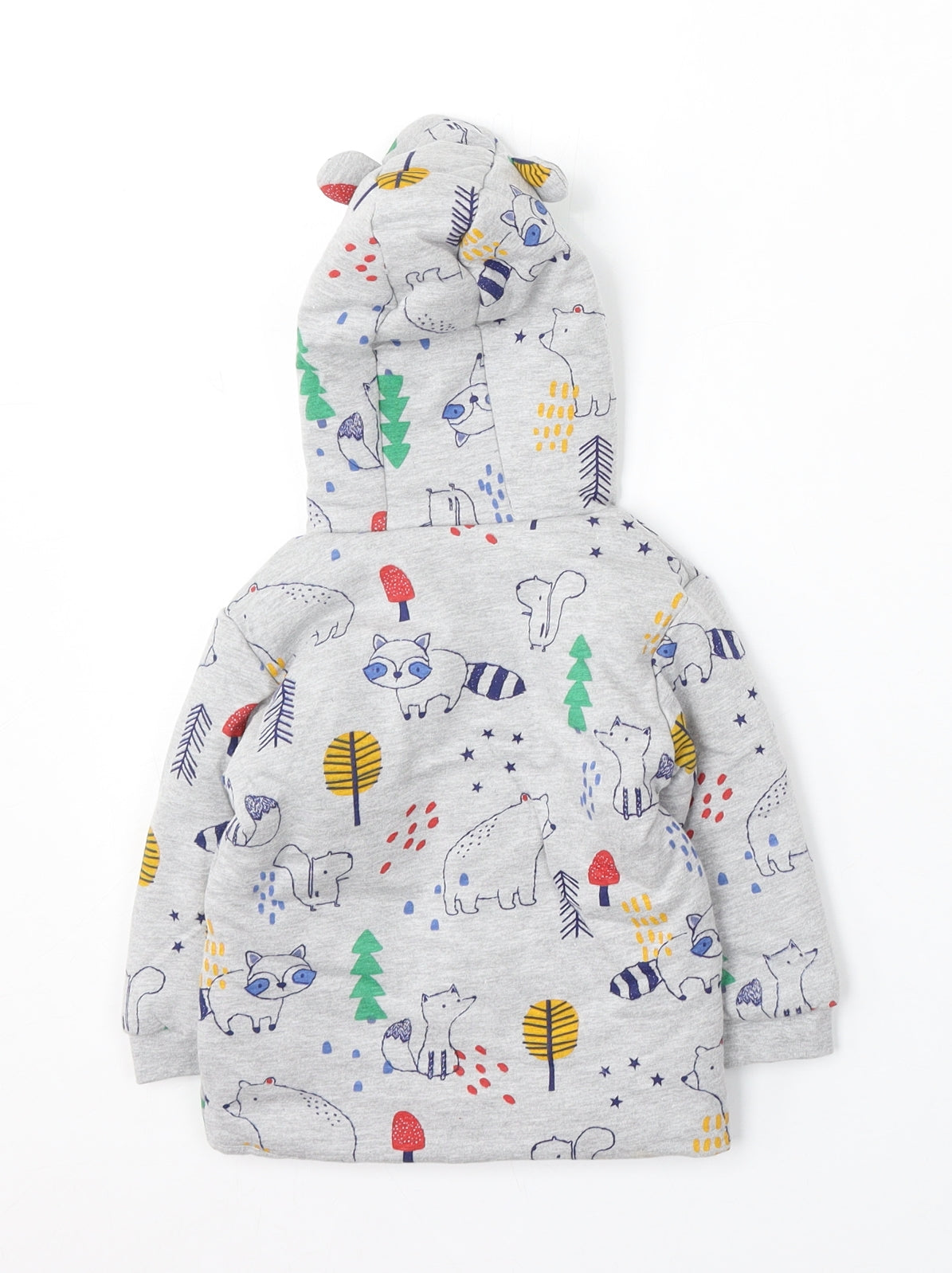 Dunnes Stores Boys Grey Geometric Jacket Size 9-12 Months Snap - Cartoon Animals