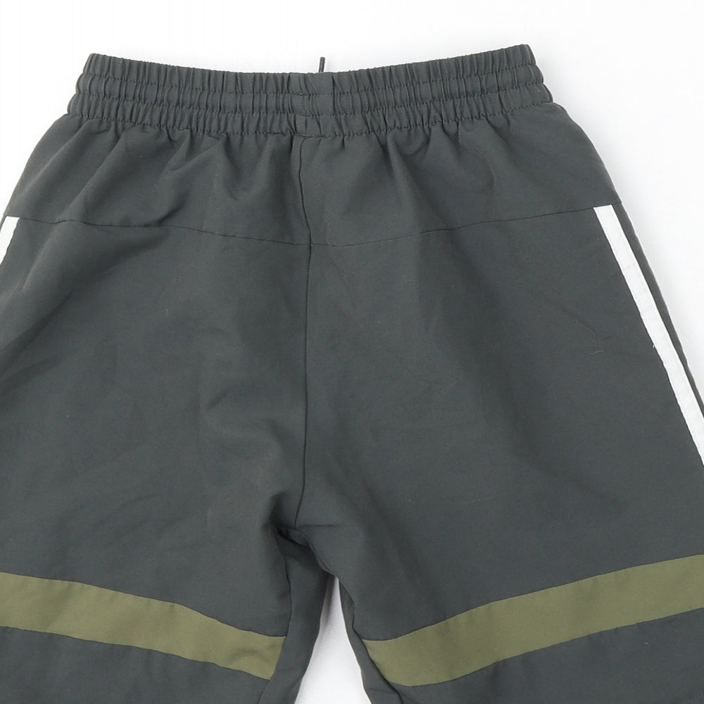 adidas Boys Green Polyester Sweat Shorts Size 9-10 Years Regular Drawstring