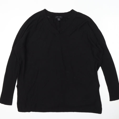 Atmosphere Womens Black V-Neck Acrylic Pullover Jumper Size 10