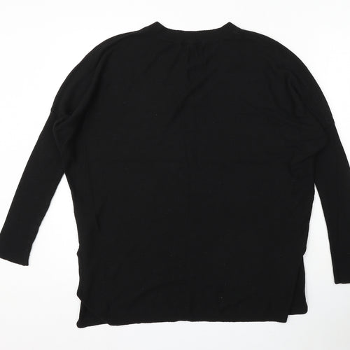 Atmosphere Womens Black V-Neck Acrylic Pullover Jumper Size 10