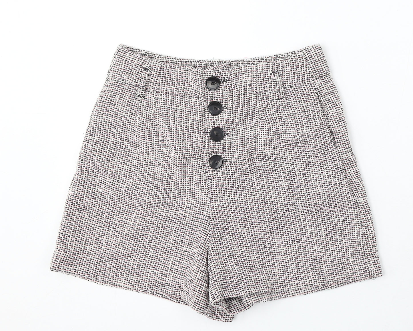 Zara Womens Multicoloured Geometric Viscose Sailor Shorts Size S L4 in Regular Button