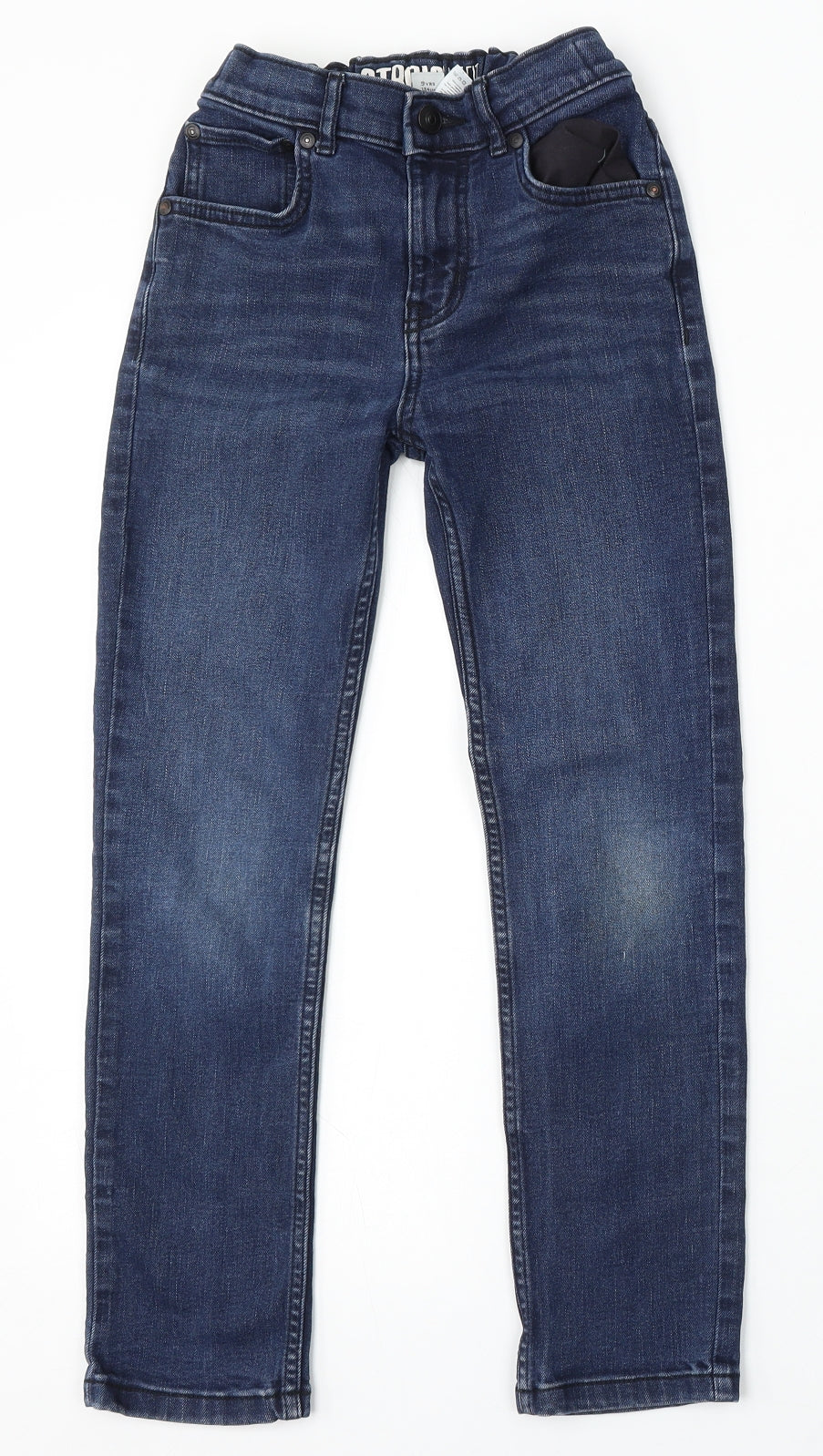 TU Boys Blue Cotton Straight Jeans Size 9 Years Regular Button