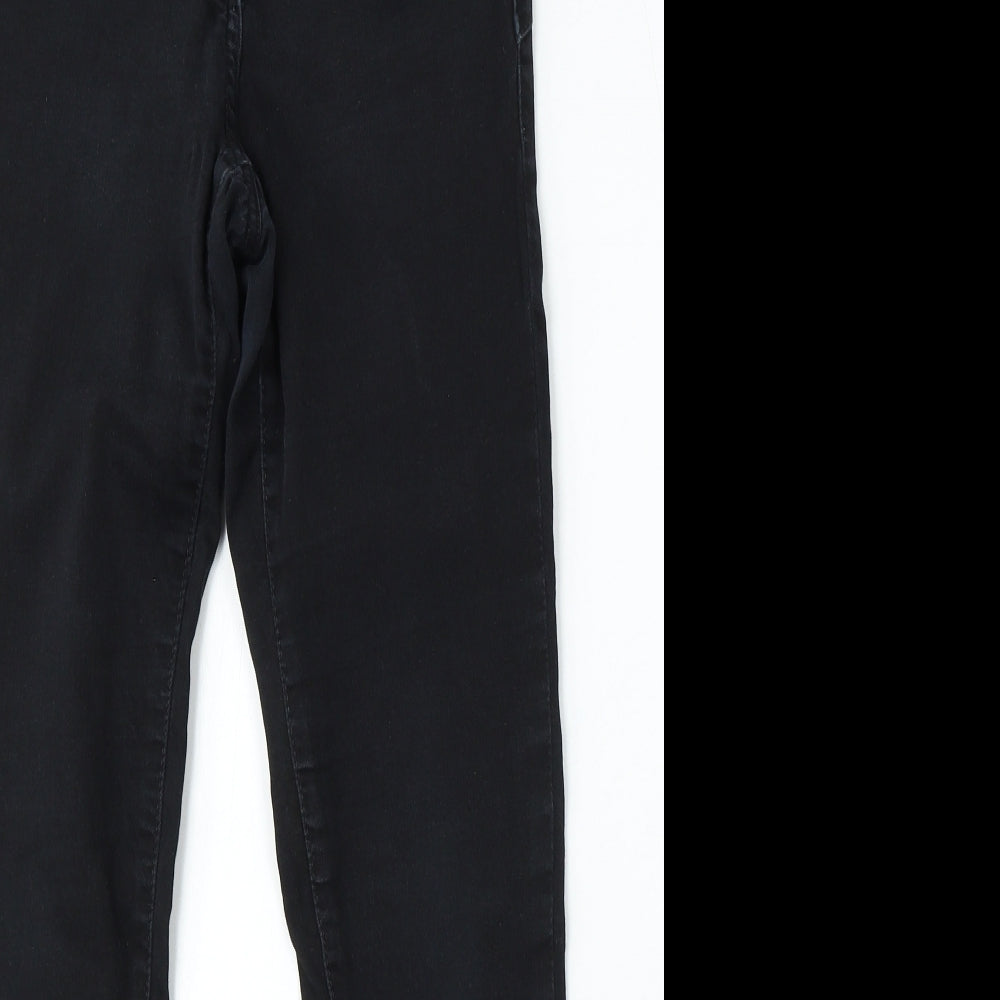Preworn Womens Black Polyester Skinny Jeans Size 10 L28 in Regular Button
