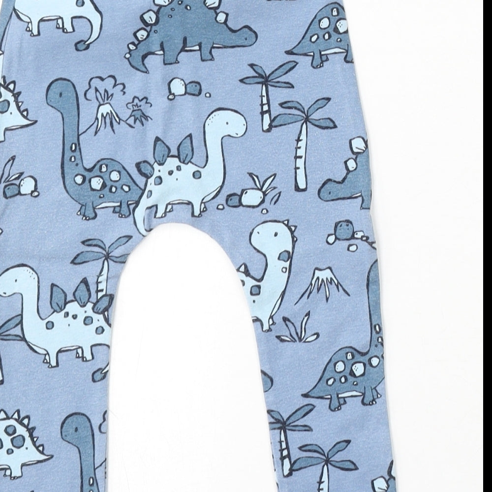 NEXT Boys Blue Geometric Cotton Jogger Trousers Size 12-18 Months - Dinosaur Print