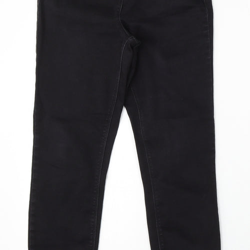Papaya Womens Black Cotton Skinny Jeans Size 10 L28 in Regular Button