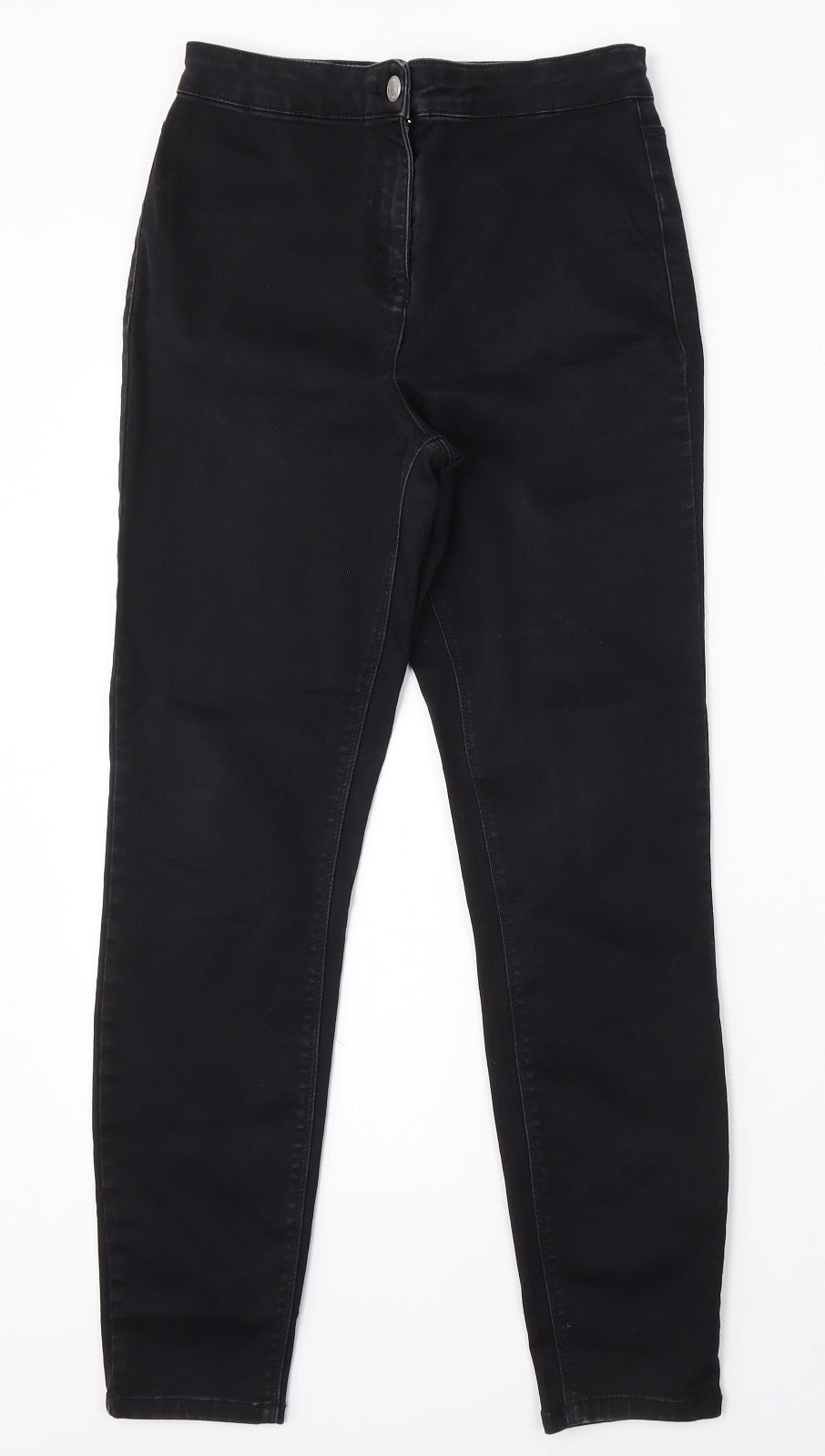 Papaya Womens Black Cotton Skinny Jeans Size 10 L28 in Regular Button