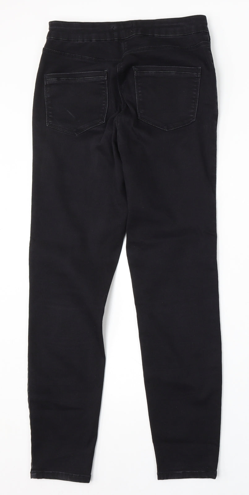 Papaya Womens Black Cotton Skinny Jeans Size 10 L28 in Regular Button