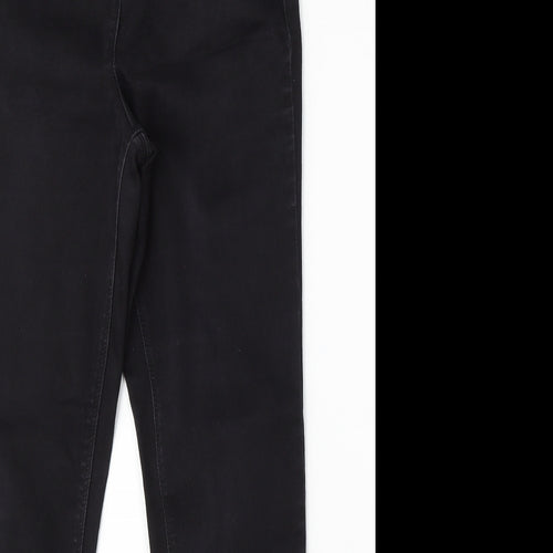 Papaya Womens Black Cotton Skinny Jeans Size 10 L28 in Regular Button