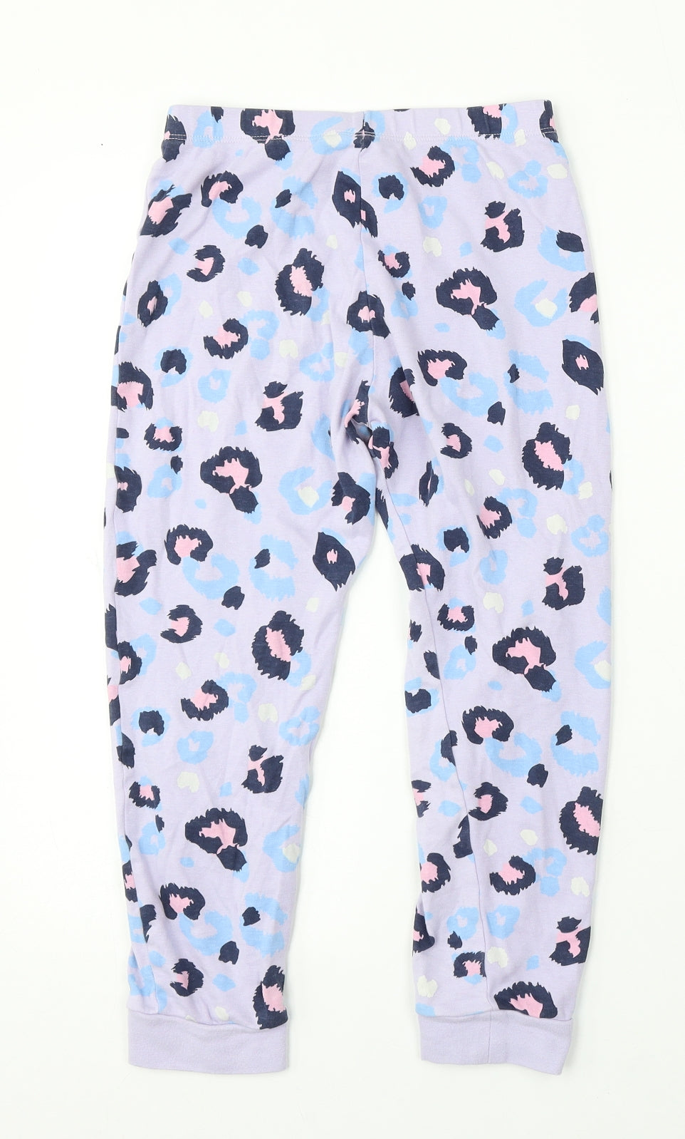 F&F Girls Purple Animal Print Cotton Jogger Trousers Size 9-10 Years Regular