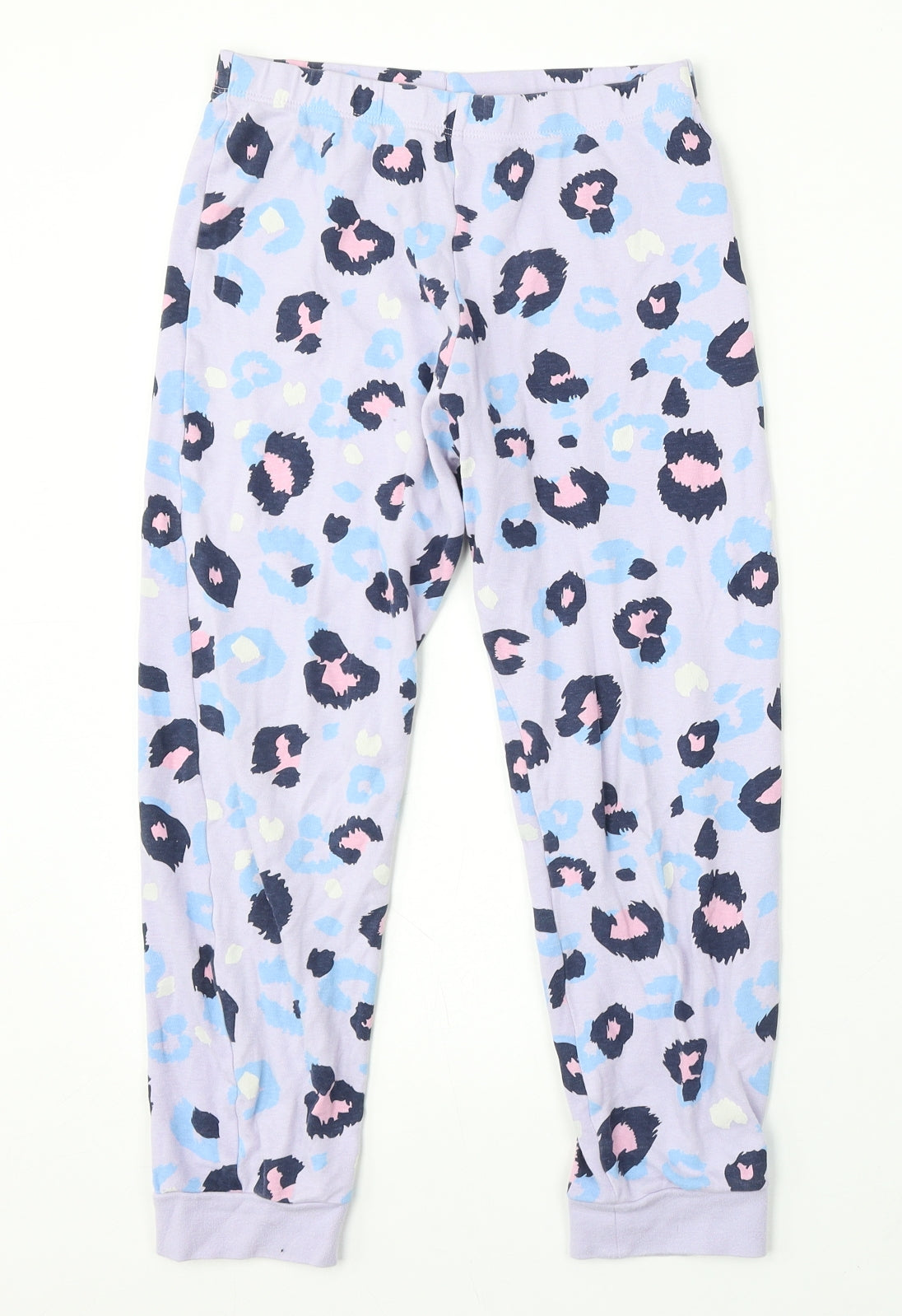 F&F Girls Purple Animal Print Cotton Jogger Trousers Size 9-10 Years Regular